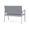 Lesro Newport 2 Seat Tandem Seating Metal Frame No Center Arms, Silver, RS Fog Upholstery NP1501 - alternate 3